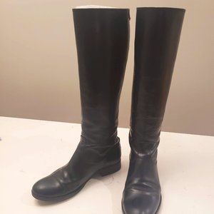 Frye #76431 Melissa Button Black Back Zip Leather Women's Knee-High Boots Size 9